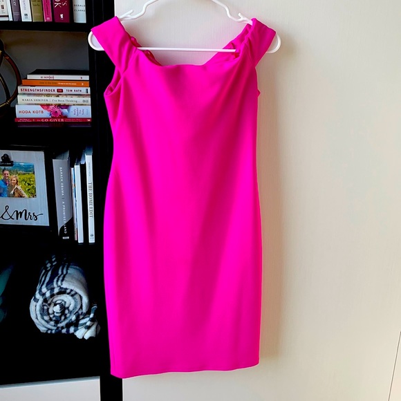 Pink off shoulder dress
